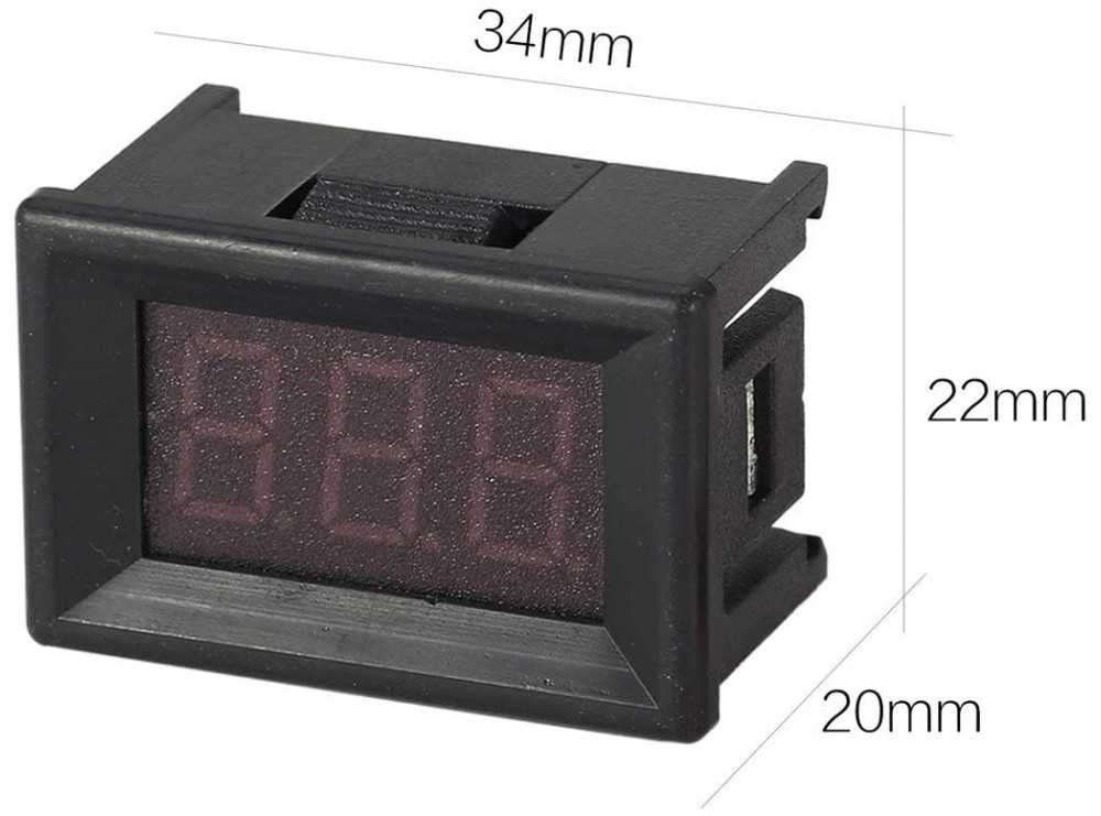 ماژول ولتمتر 0v-100v سایز 0.36 اینچ 3 سیمه روپنلی قرمز
