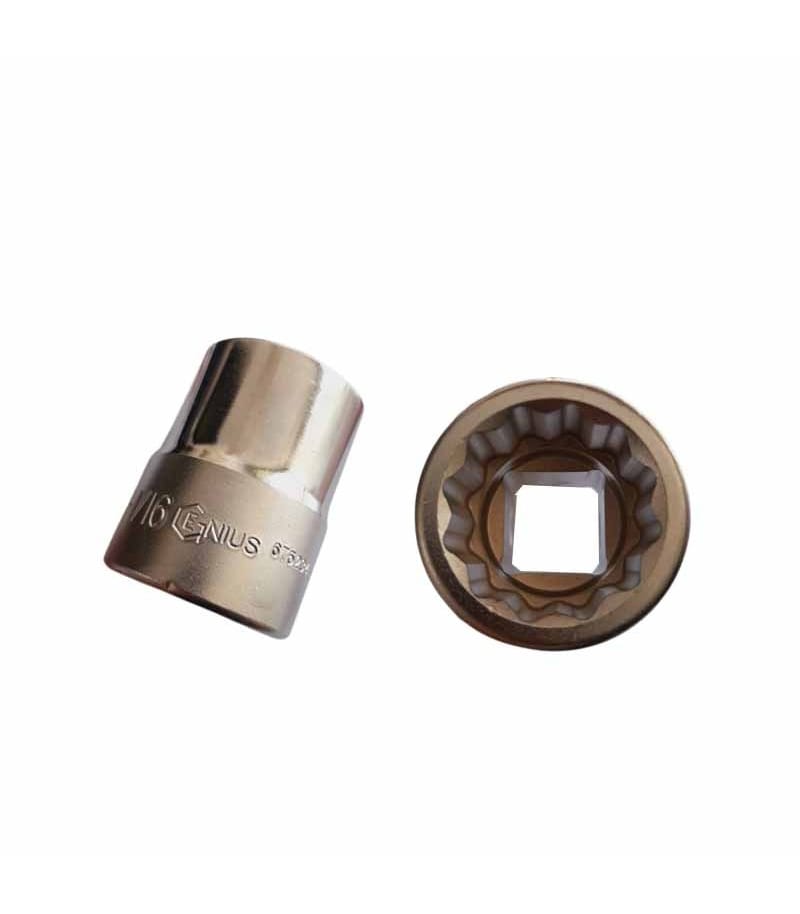 بکس کوتاه اینچی سایز 1/16-1 اینچ (معادل و حک شده 27mm) 12پر درایو 3/4 جنیوس GENIUS مدل 675234