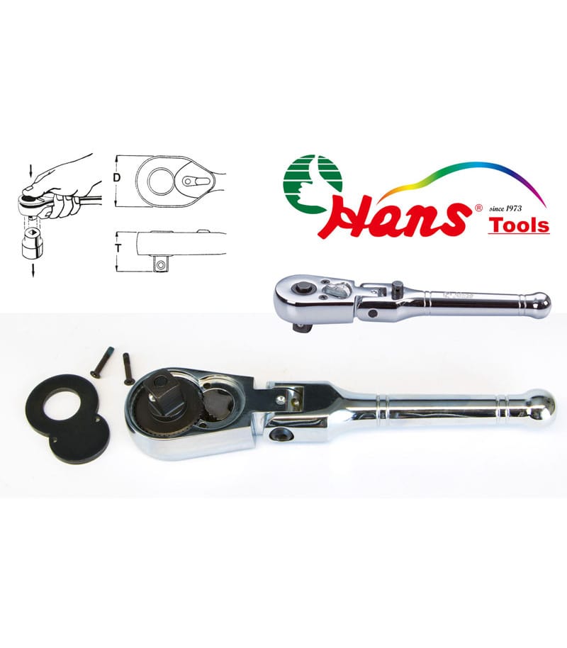 دسته بکس جغجغه ای کمرشکن تاشو درایو 1/2 هنس HANS مدل 4144