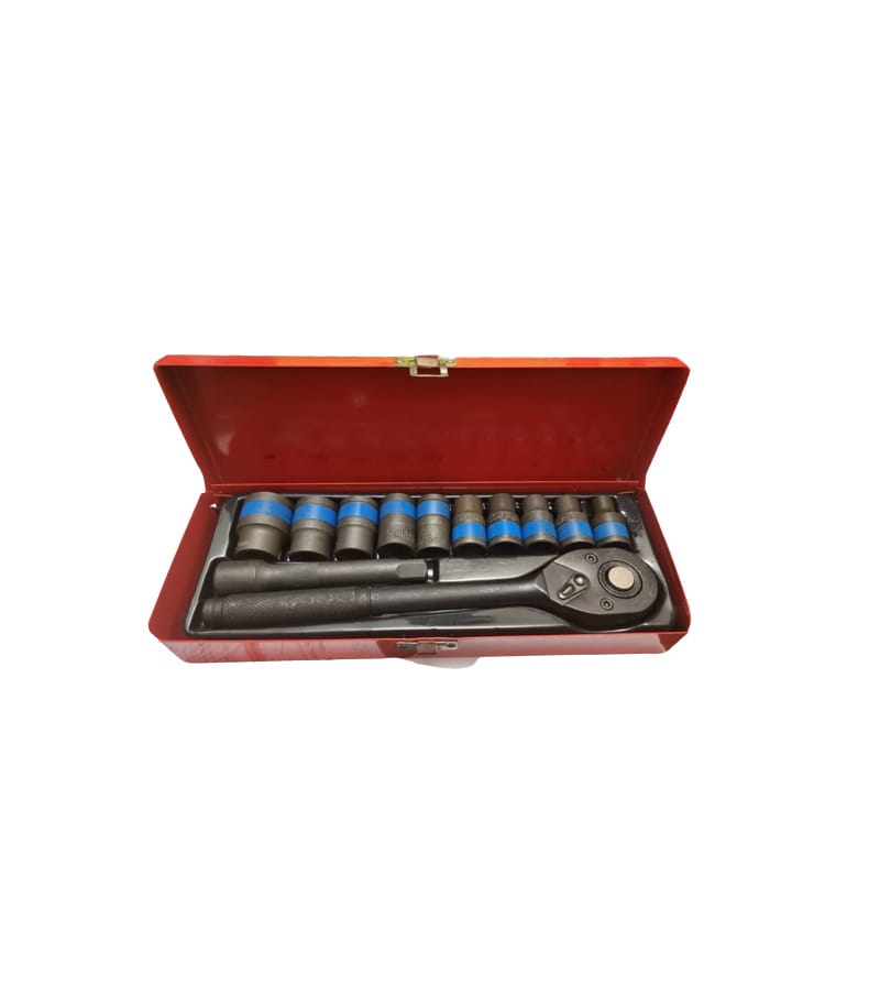 جعبه بکس 12 پارچه درایو 1/2 مشکی فوندا PHUNDA جعبه فلزی جعبه بکس 12 پارچه درایو 1/2 مشکی فوندا PHUNDA جعبه فلزی