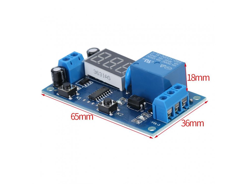 ماژول تایمر 12 ولت قابل تنظیم همراه با رله و نمایشگر