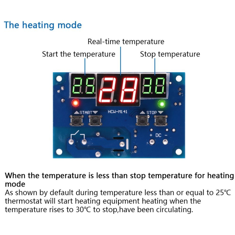 ترموستات دیجیتال 12VDC مدل HCW-M141