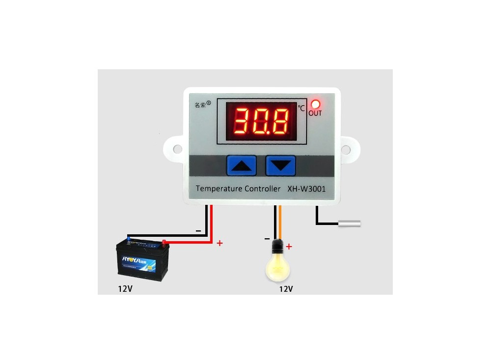ترموستات 12VDC دیجیتال HW-W3001