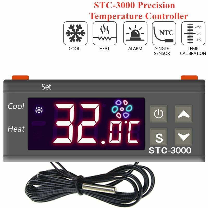 ترموستات صنعتی 12VDC دیجیتال STC-3000