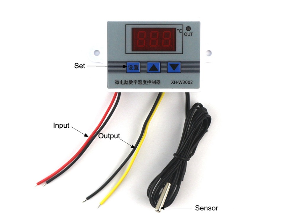 ترموستات دیجیتال 12VDC مدل XH-W3002