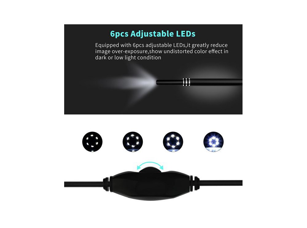 دوربین آندوسکوپی گوش 1.3 مگاپیکسل لنز 5.5mm کابل 2 متر ارتباط USB