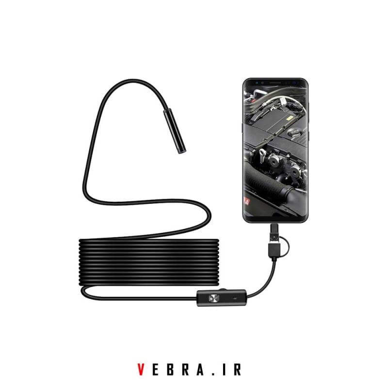 دوربین آندوسکوپی فنری 1.3 مگاپیکسل لنز 7mm کابل 5 متر ارتباط USB