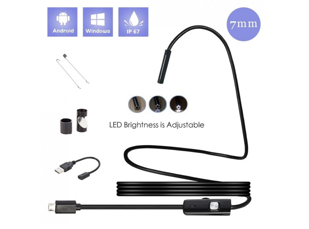 دوربین آندوسکوپی 1.3 مگاپیکسل لنز 8mm کابل 1 متر ارتباط USB