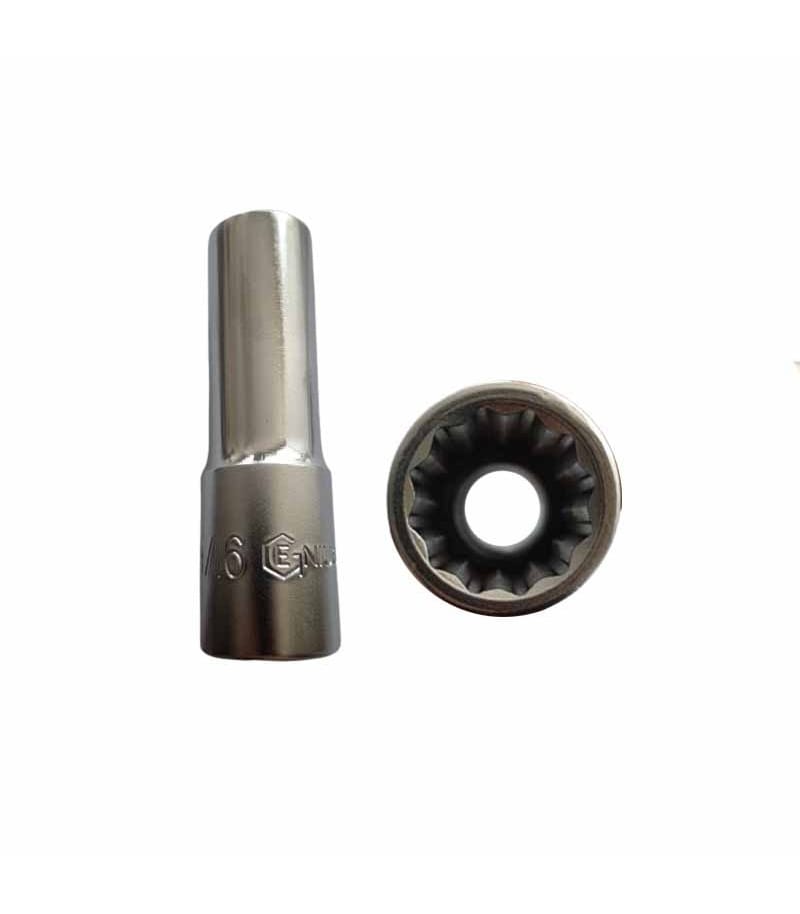 بکس بلند سایز 14 میلیمتر 12پر درایو 1/2 جنیوس GENIUS مدل 477818 (سایز اینچی 9/16) بکس بلند سایز 14 میلیمتر 12پر درایو 1/2 جنیوس GENIUS مدل 477818 (سایز اینچی 9/16)