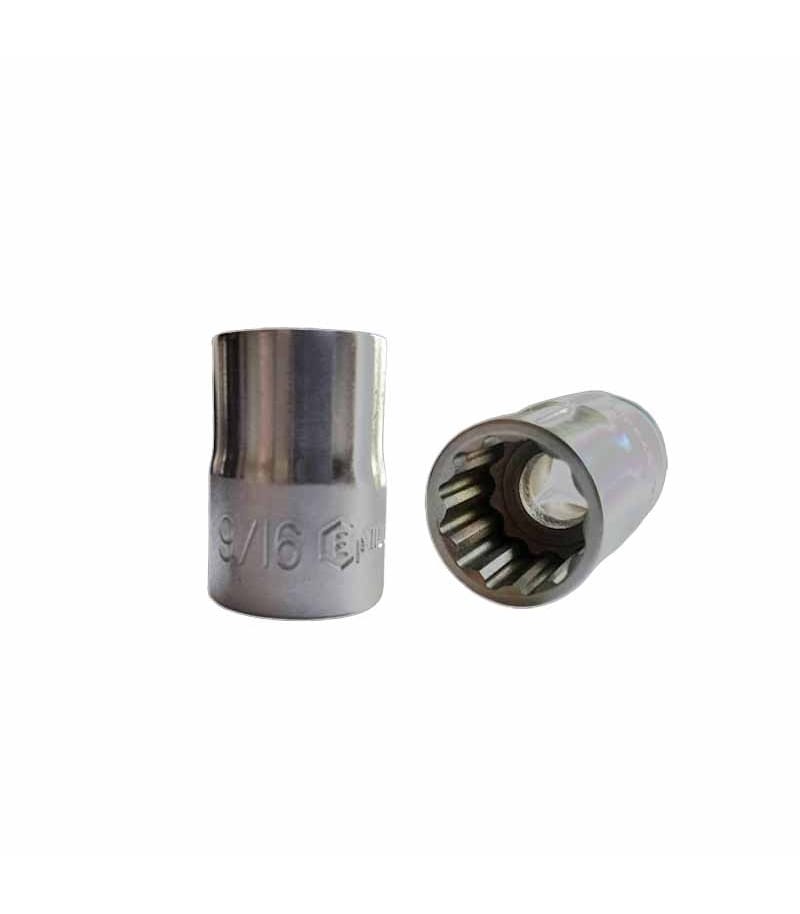 بکس کوتاه سایز 14 میلیمتر یا 9/16 اینچ 12پر درایو 3/8 جنیوس GENIUS مدل 373218