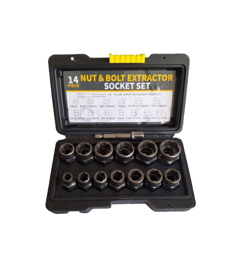 ست بکس حلزونی 14عددی مخصوص پیچ و مهره سرگرد و هرز شده فشارقوی بلکام BELKOM مدل PL14 ست بکس حلزونی 14عددی مخصوص پیچ و مهره سرگرد و هرز شده فشارقوی بلکام BELKOM مدل PL14