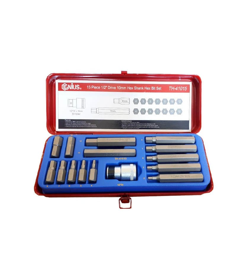 جعبه بیت 15 پارچه آلن شش گوش H جنیوس GENIUS مدل TH-41015 جعبه بیت 15 پارچه آلن شش گوش H جنیوس GENIUS مدل TH-41015