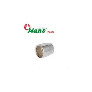 بکس کوتاه سایز 19 درایو 3/4 سفید 12پر / هزارخار هنس HANS مدل 6402