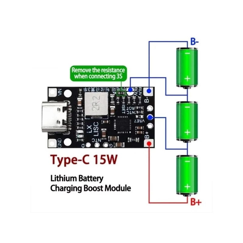 ماژول شارژر باتری لیتیوم یون 2 سل و 3 سل IP2326 با ورودی USB Type-C