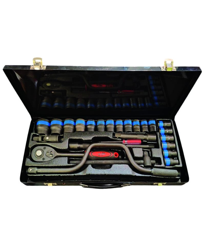 جعبه بکس 24 پارچه فشارقوی درایو 1/2 سان تولز SUN TOOLS مدل SU724B مشکی جعبه بکس 24 پارچه فشارقوی درایو 1/2 سان تولز SUN TOOLS مدل SU724B مشکی