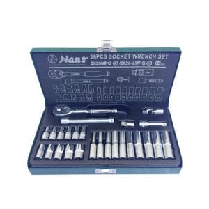 جعبه بکس 26 پارچه درایو 1/4 هواگیری بلند و کوتاه هنس HANS مدل 2626MPQ