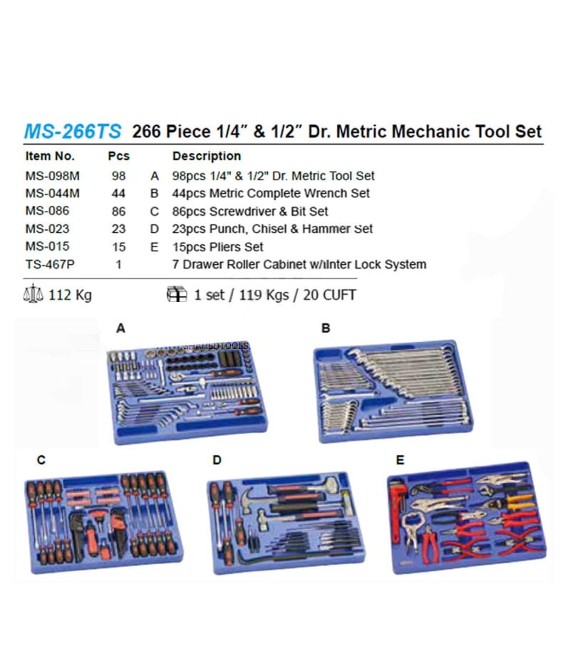 جعبه ابزار 266 پارچه جنیوس مدل ms-266ts