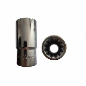 بکس بلند 28 میلیمتر 1/8-1 اینچ 12پر درایو 1/2 جنیوس GENIUS مدل 477836 بکس دیفرانسیل