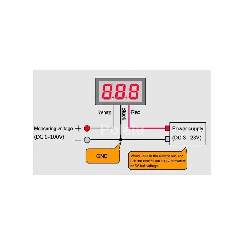ماژول ولتمتر 3 دیجیت DC0-36V سایز 0.28 اینچ