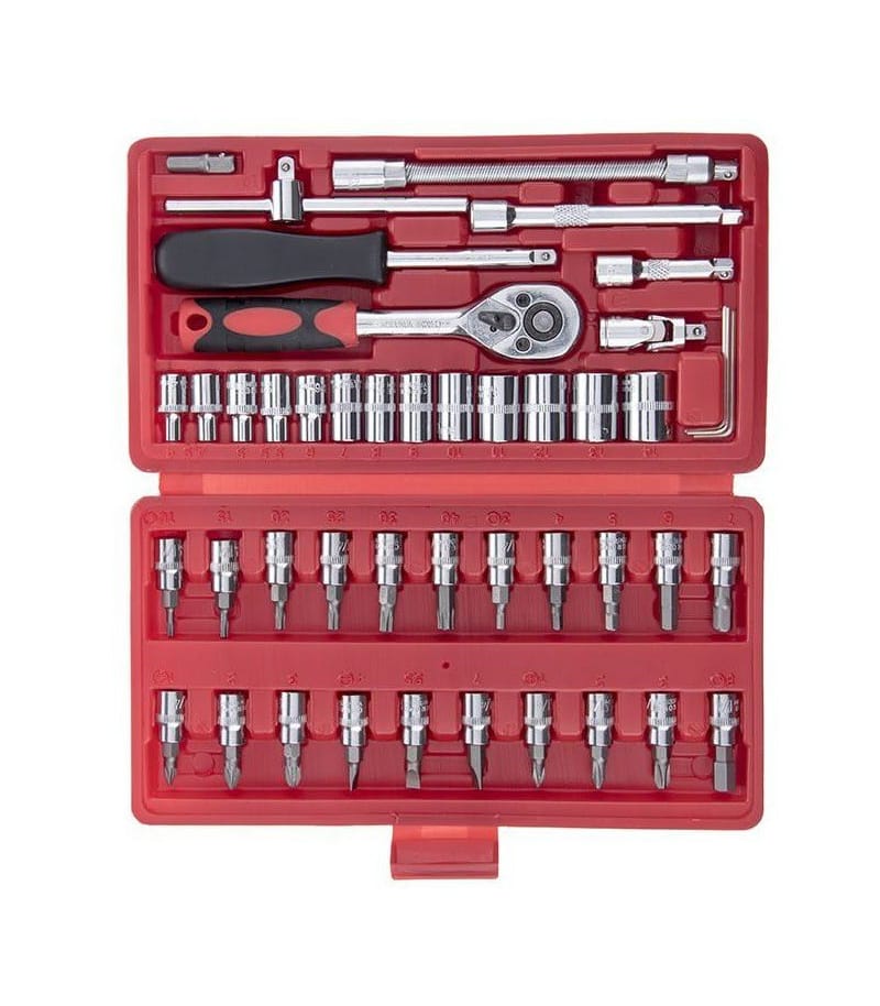 جعبه بکس 46 پارچه بکس ، پیچ گوشتی و آلن بکسی درایو 1/4 فورتیکا FORTIKA مدل FA4646 جعبه بکس 46 پارچه بکس ، پیچ گوشتی و آلن بکسی درایو 1/4 فورتیکا FORTIKA مدل FA4646