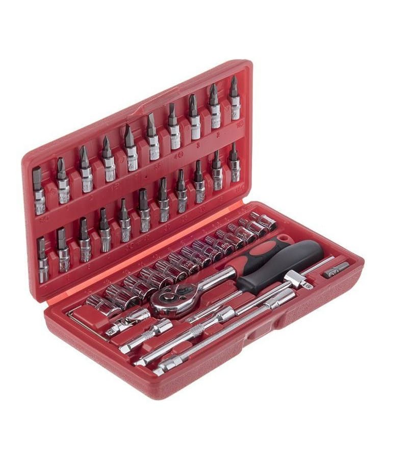 جعبه بکس 46 پارچه بکس ، پیچ گوشتی و آلن بکسی درایو 1/4 فورتیکا FORTIKA مدل FA4646 جعبه بکس 46 پارچه بکس ، پیچ گوشتی و آلن بکسی درایو 1/4 فورتیکا FORTIKA مدل FA4646