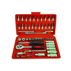 جعبه بکس بلند و کوتاه 53 پارچه درایو 1/4 با آلن بکسی NEW TOOLS قرمز