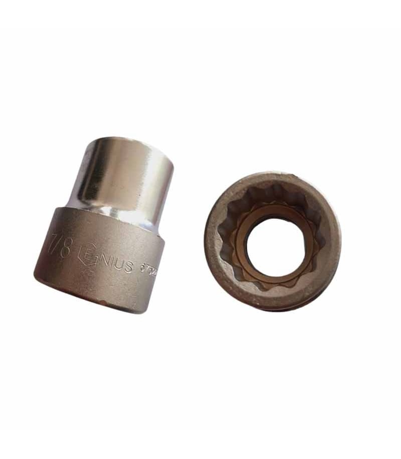 بکس کوتاه اینچی 7/8 (معادل و هک شده 22mm ) 12پر درایو 3/4 جنیوس GENIUS مدل 675228 بکس کوتاه اینچی 7/8 (معادل و هک شده 22mm ) 12پر درایو 3/4 جنیوس GENIUS مدل 675228