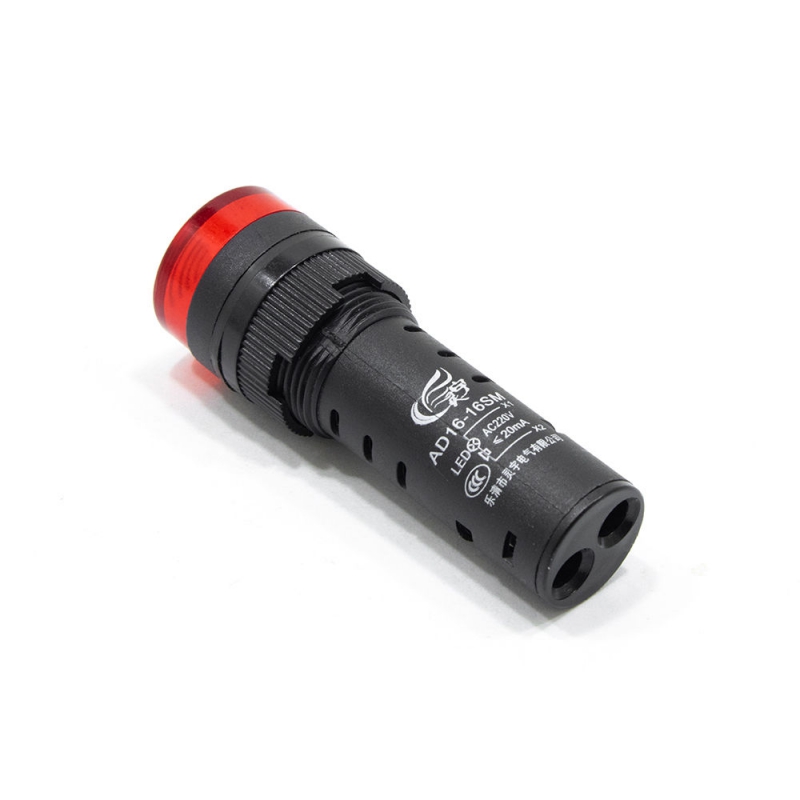چراغ سیگنال بازردار AC220V قرمز گرد مدل AD16-16SM