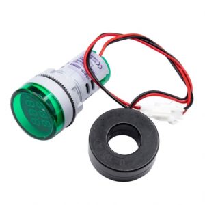ولتمتر و آمپرمتر چراغ سیگنالی AC500V-100A سبز گرد مدل AD16-22DVA