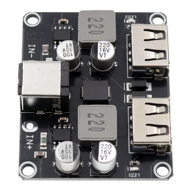 ماژول کاهنده ولتاژ DC و شارژ 2 خروجی USB با پشتیبانی از شارژ سریع QC3.0