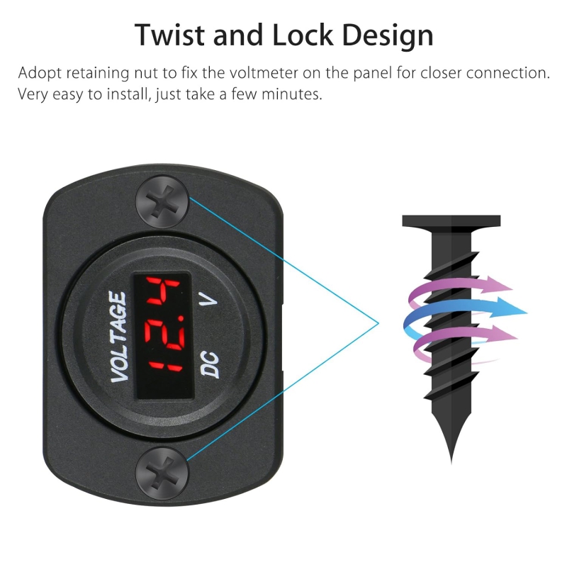 ولت متر خودرویی روپنلی DC پیچ خور قرمز ولت متر خودرویی روپنلی DC پیچ خور قرمز