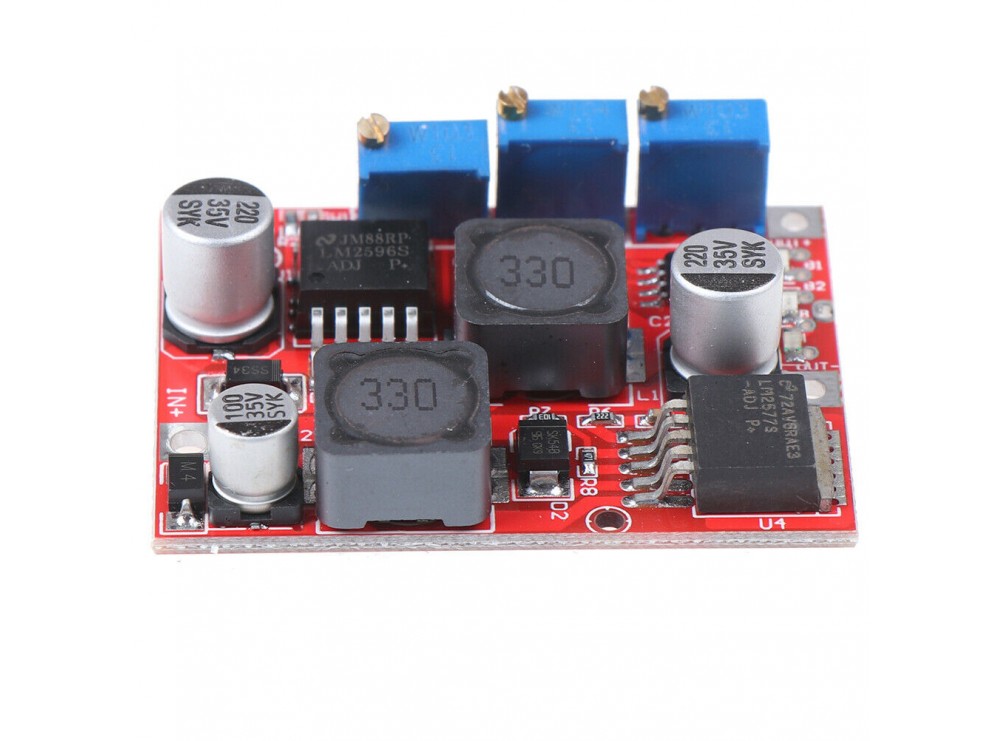 ماژول مبدل DC-DC کاهنده و افزاینده LM2596-LM2577 با امکان کنترل جریان خروجی