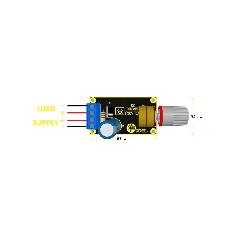 کنترلر دور موتور DC مدل LM555 متغیر 30v جریان 5A