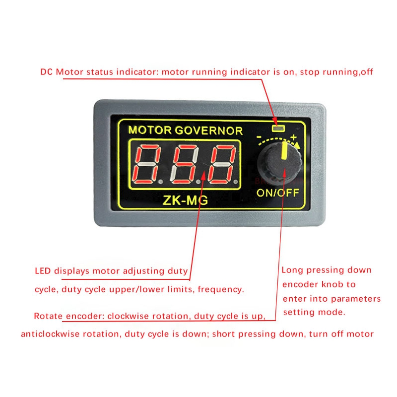 ماژول کنترل دور موتور DC دارای خروجی PWM با ولتاژ 5V الی 30V مدل ZK-MG