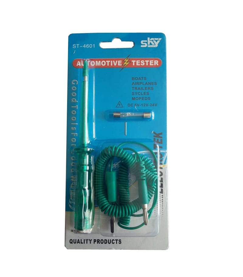 تستر لامپ و فیوز خودرو مجهز به تشخیص منفی و مثبت ولتاژ DC باتری اسکای SKY مدل ST-4601 تستر لامپ و فیوز خودرو مجهز به تشخیص منفی و مثبت ولتاژ DC باتری اسکای SKY مدل ST-4601
