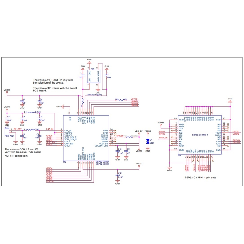 برد توسعه ESP32-C3 Mini دارای Wifi و بلوتوث با تراشه CH340