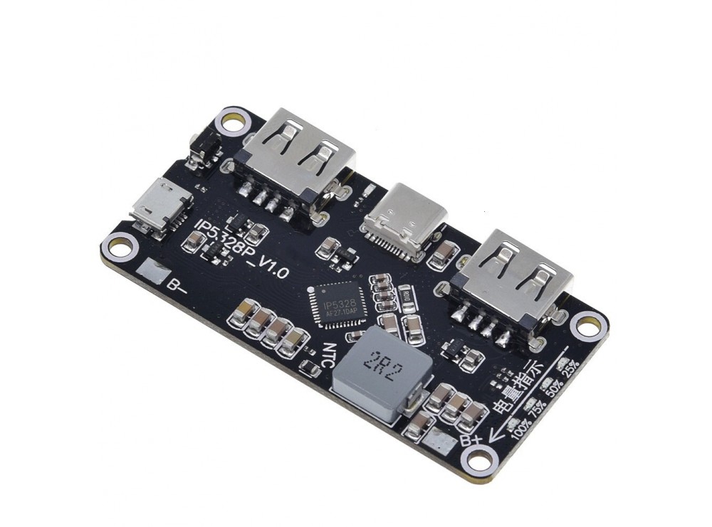 ماژول شارژر پیشرفته Fast Charge دارای پورت Type-C و دو خروجی USB