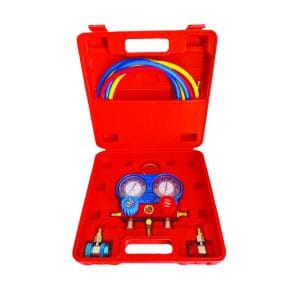 گیج شارژ گاز کولر دوقلو FG TOOLS مدل 4009-1 سه شیلنگ همراه با کوپلینگ