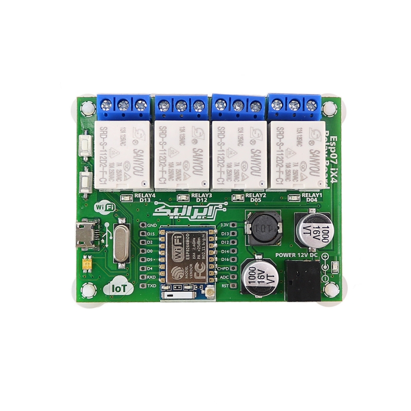 برد کاربردی صنعتی چهار رله IOT بر اساس ماژول ESP07