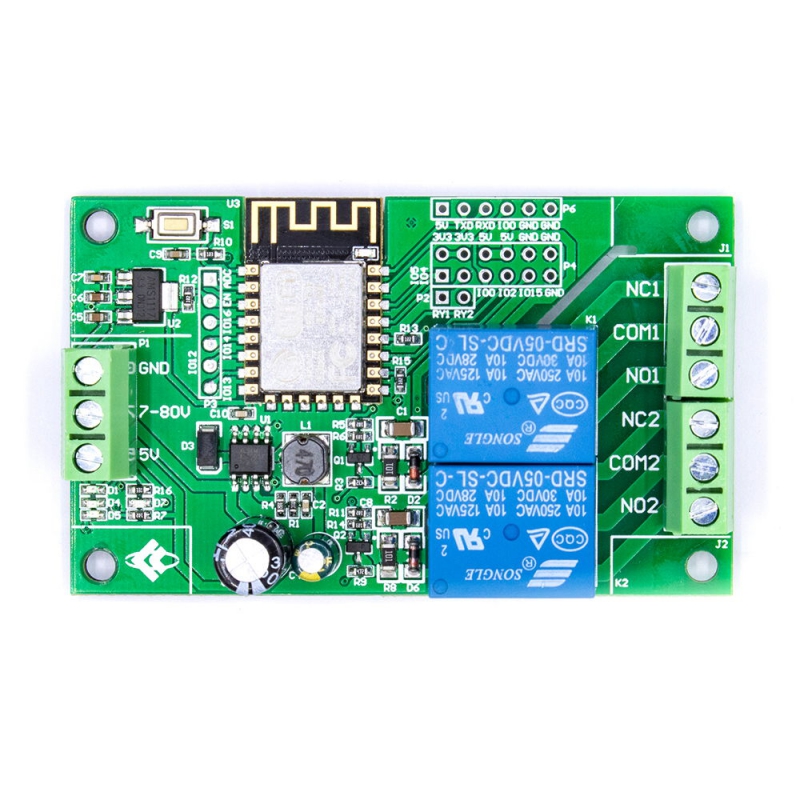 ماژول رله IOT دو کاناله با قابلیت کنترل از طریق شبکه WIFI مبتنی بر ESP-12F