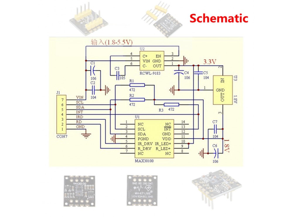 ماژول پالس اکسیمتر و ضربان قلب MAX30100