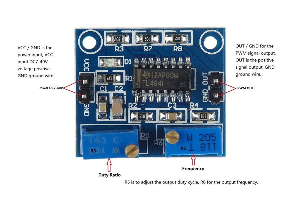 ماژول PWM ژنراتور تک کاناله TL494