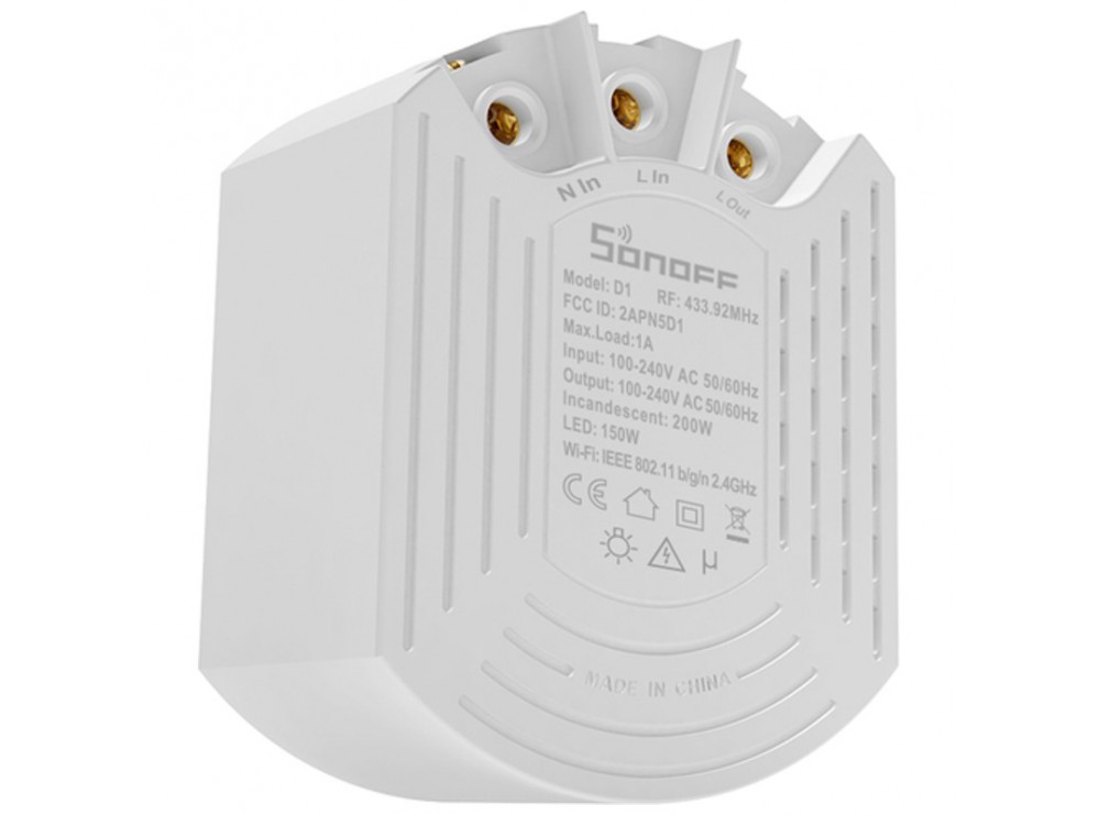 دیمر هوشمند وای فای SONOFF D1 با قابلیت کنترل از طریق WiFi و ریموت 433MHz