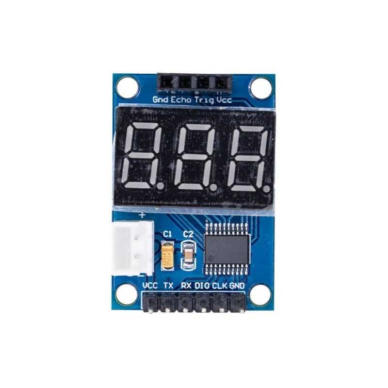 برد راه انداز ماژول اولتراسونیک SR04 با نمایشگر سون سگمنت