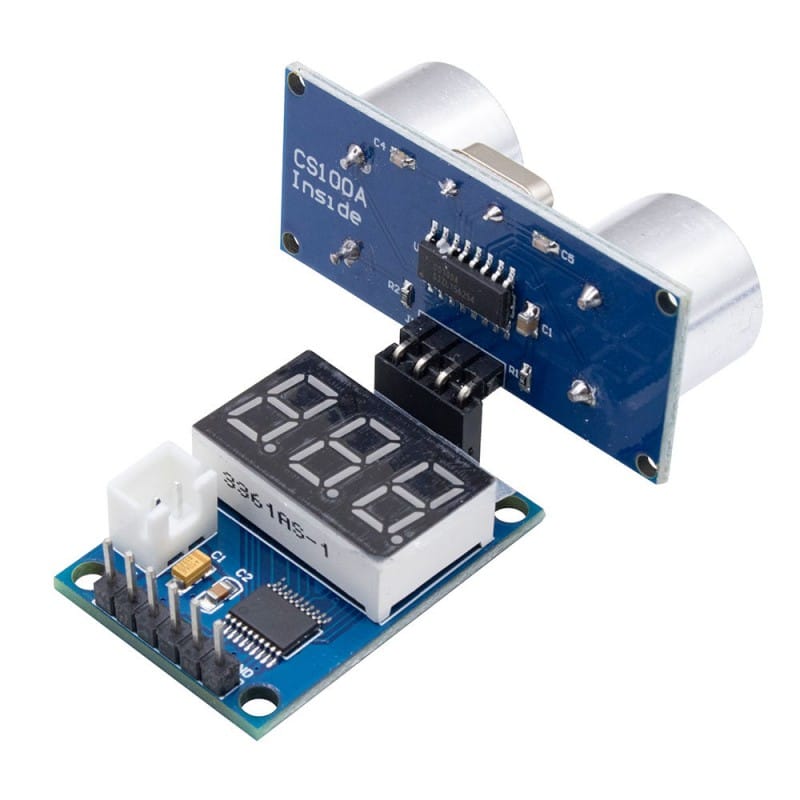 برد راه انداز ماژول اولتراسونیک SR04 با نمایشگر سون سگمنت