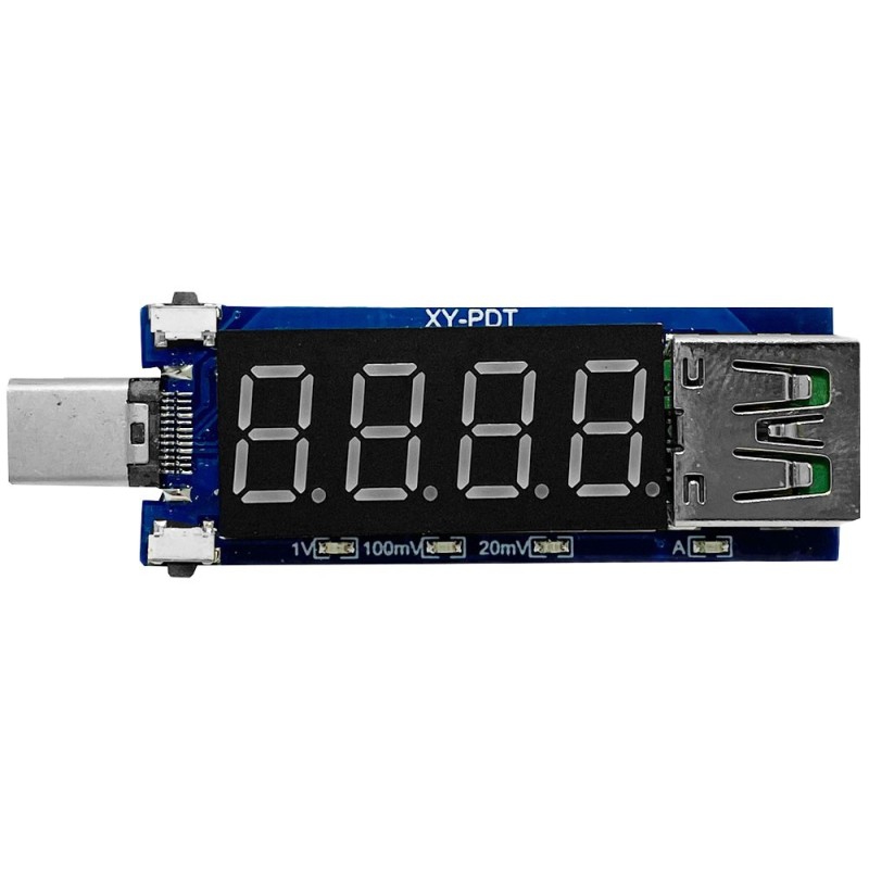 ماژول فست شارژ دارای نمایشگر ولتاژ و جریان با ورودی Type-C مدل XY-PDT