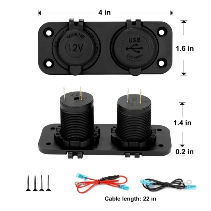 شارژر USB خودرویی روپنلی دوبل فندکی و دو خروجی فست شارژ QC3.0 با ON/OFF لمسی