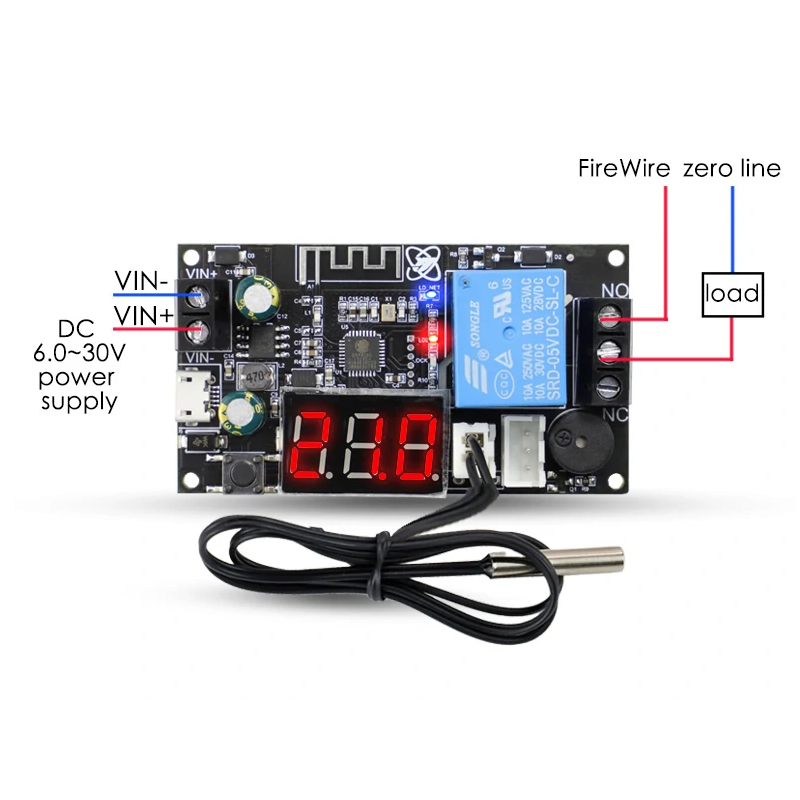 ماژول ترموستات دیجیتال XY-WFTX دارای نمایشگر و قابلیت کنترل دما از راه دور