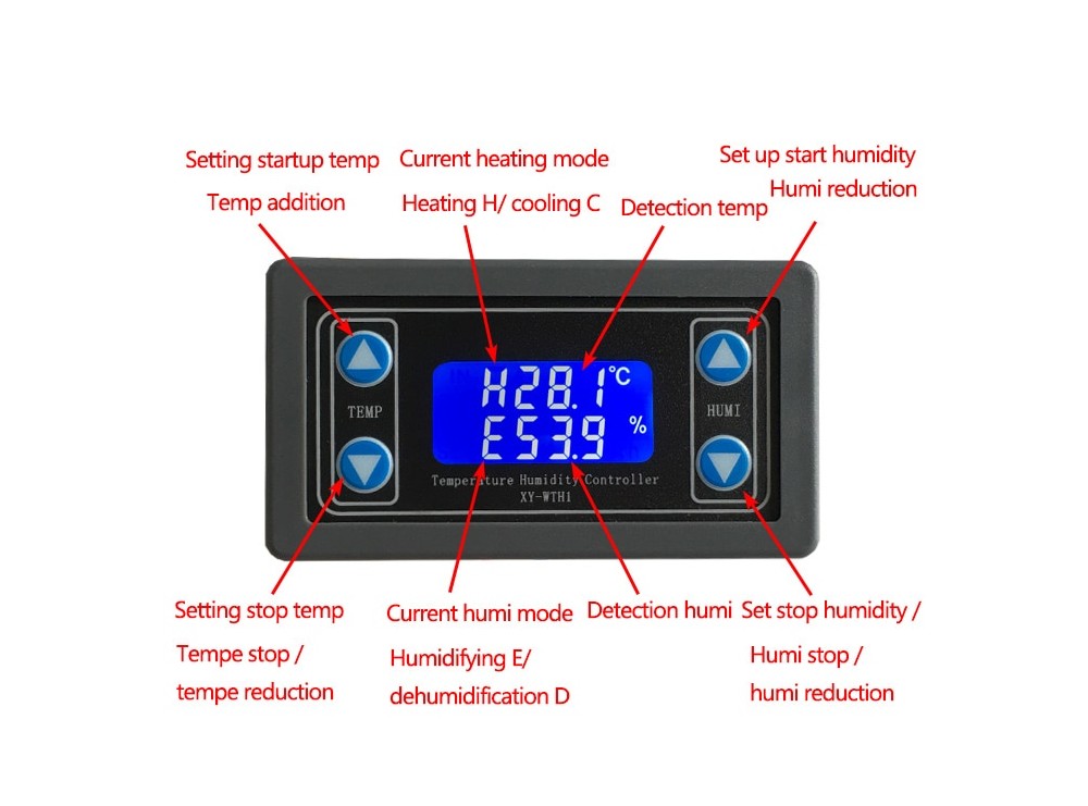 ترموستات دیجیتال دما و رطوبت روپنلی مدل XY-WTH1(DSP)