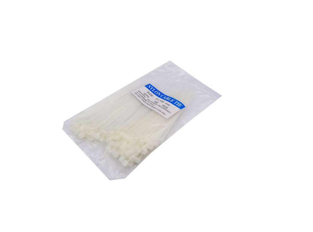 مجموعه 10 عددی بست کمری سفید 3x100mm بسته100 تایی